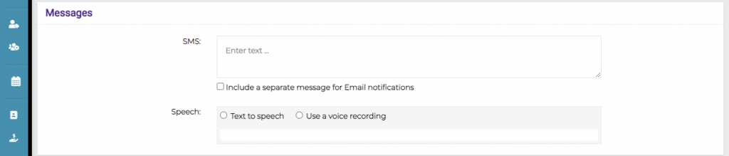 Next, we have a Message option, where we can give the information which we wanted to share.