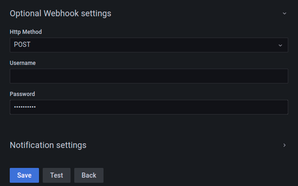 optional webhook