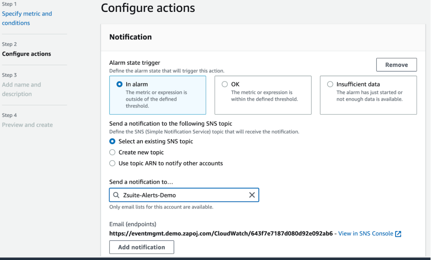 configure actions