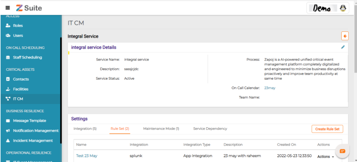 It Cm-> IT Service-> click on any service-> Rule Set-> Create Rule 