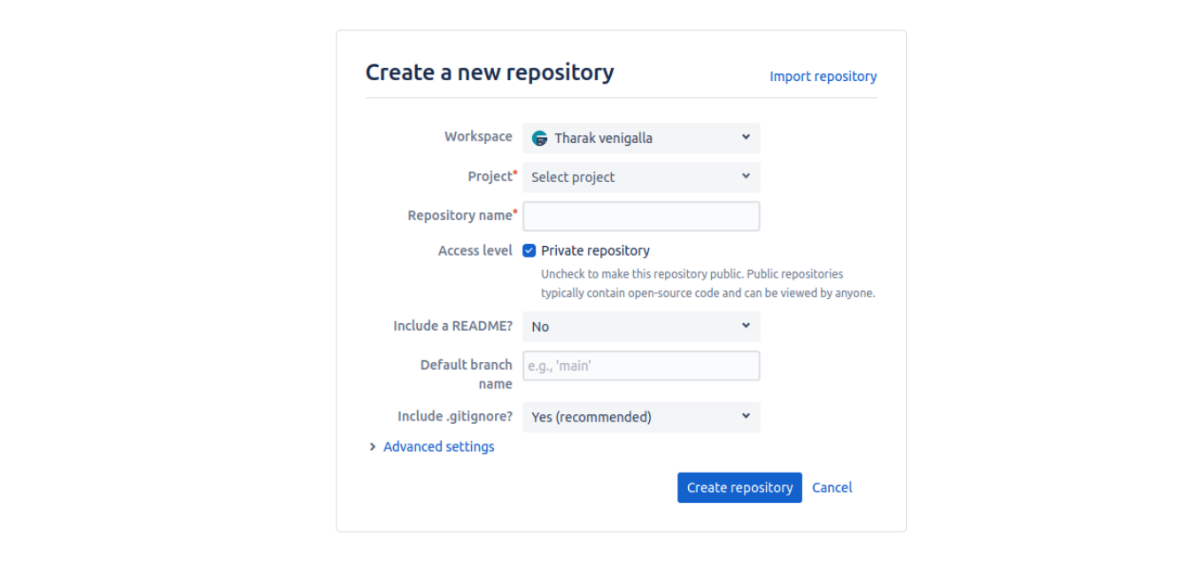 create a new repository