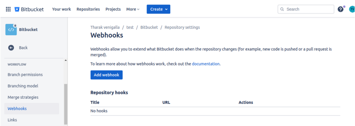 Webhooks, navigate to Webhooks page