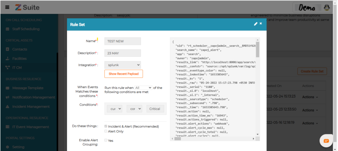 It Cm-> IT Service-> click on any service-> Rule Set-> Create Rule 